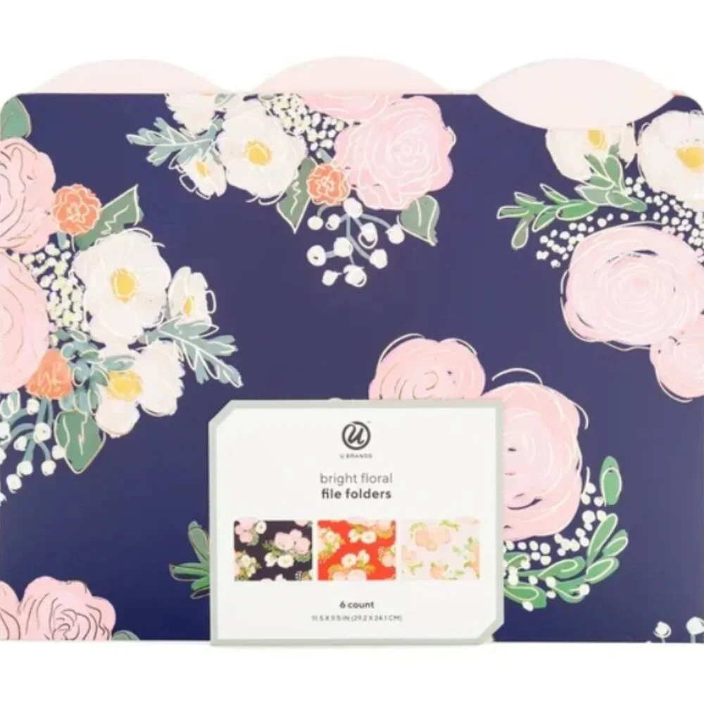 Set of 12 Floral File Folders
